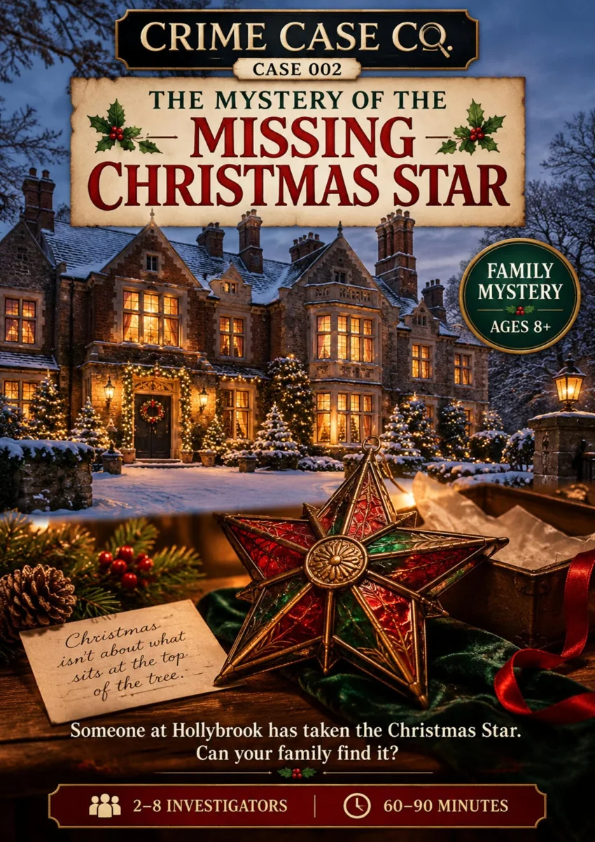 The Mystery of the Missing Christmas Star, Christmas family mystery game cover